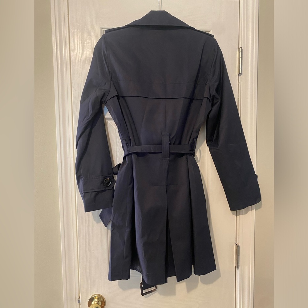 Sam Edelman Raincoat Trench Coat S Navy - Picture 6 of 10